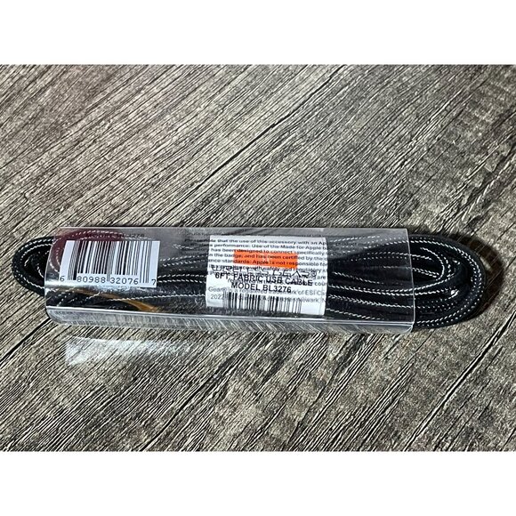 USB-2.0 Type C to Lightning 6' Black fabric for iPhone Apple iPad laptop 3E - Picture 8 of 8